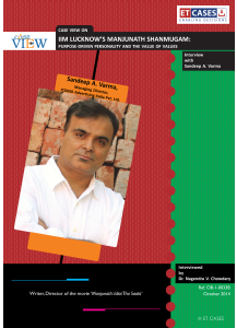 IIM Lucknow’s Manjunath Shanmugam: Purpose-Driven Personality and the Value of Values - Interview with Sandeep A. Varma